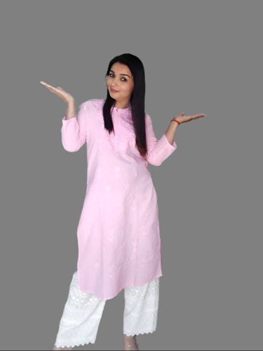 Pink cotton Adab kurta