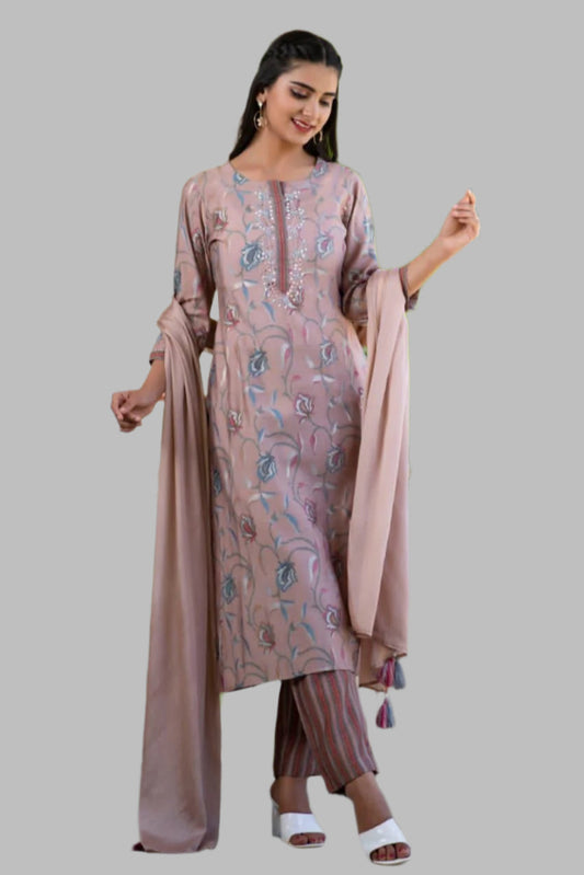 Peach Noor Kurta set with dupatta