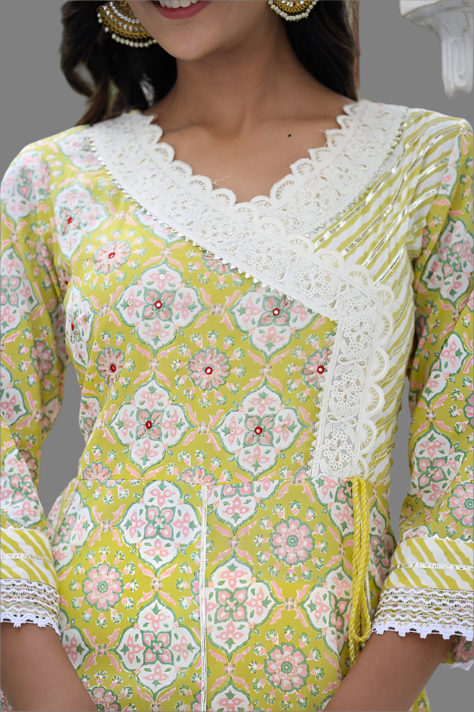 Yellow Aline Kurta Set