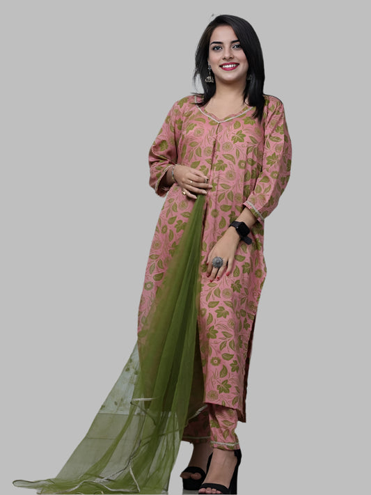 Peach Indocut  Kurta set