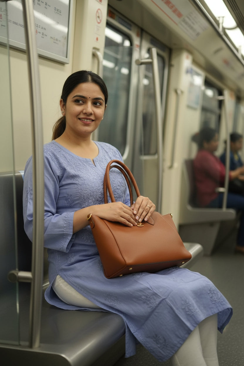 Dusty Blue Cotton Chikankari Kurta
