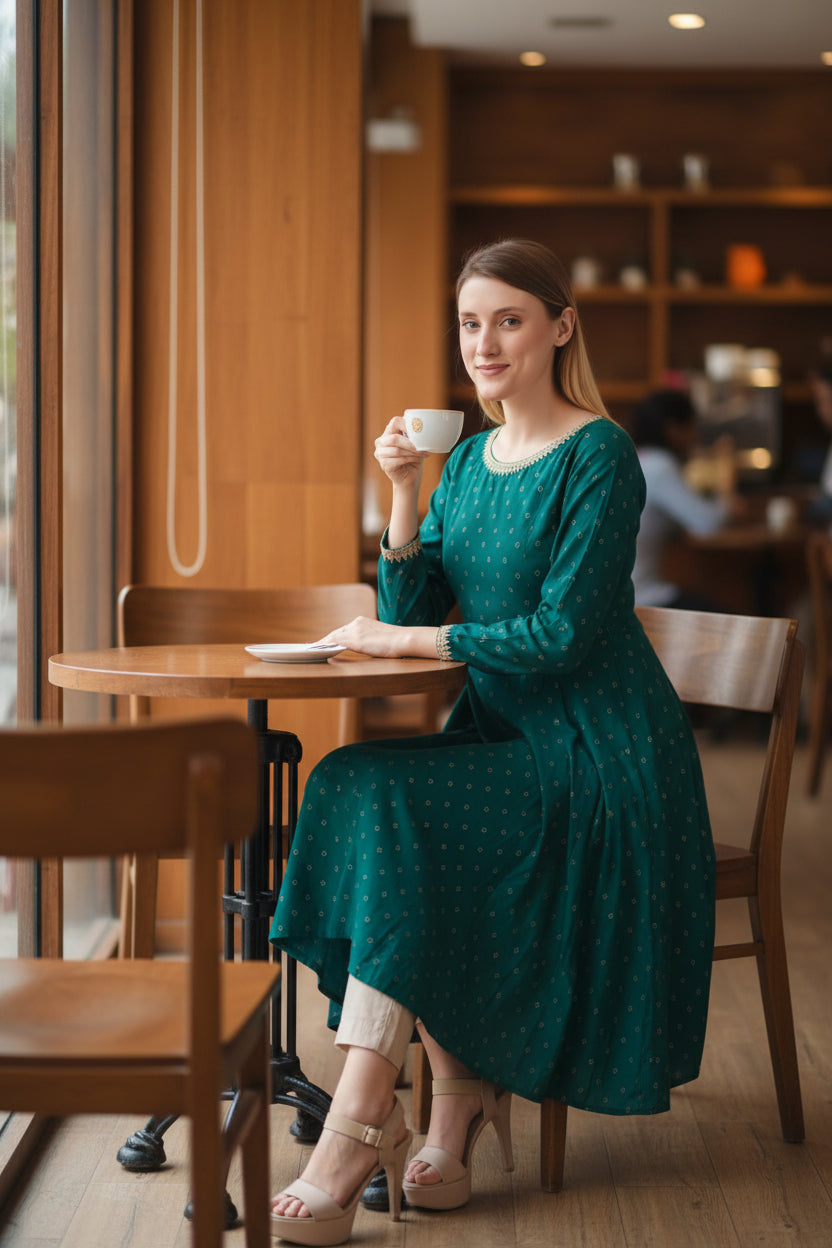 Rama Green Aline Kurta