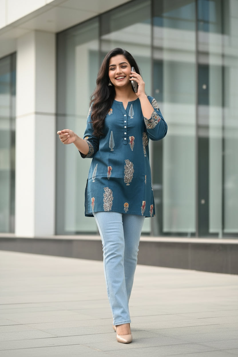 Blue Novy Short Kurta