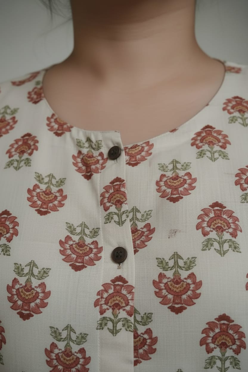 Maroon Floral Handy Novy Short Kurta