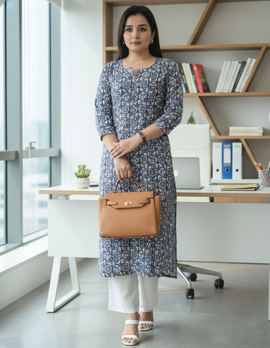 Blue Andy Print Kurta