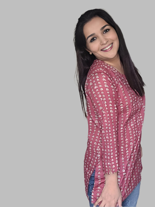 Maroon  Cotton Novy Tunic top