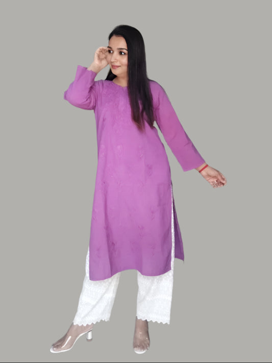 Purple cotton Adab kurta