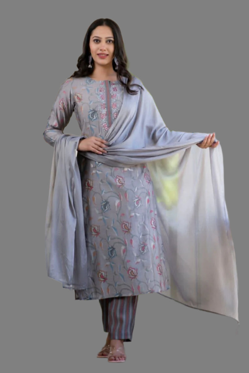 Grey Noor Kurta set