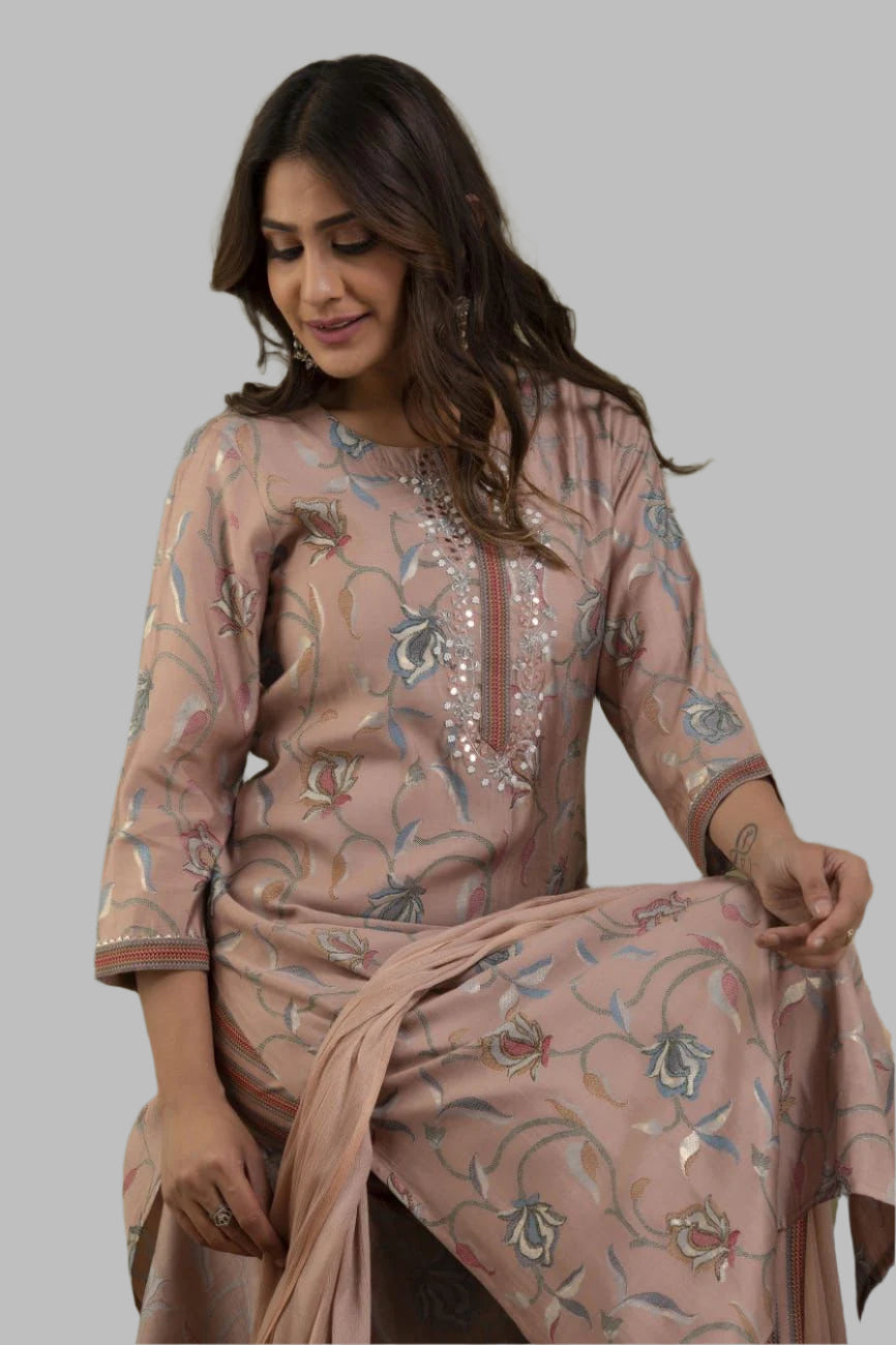 Peach Noor Kurta set