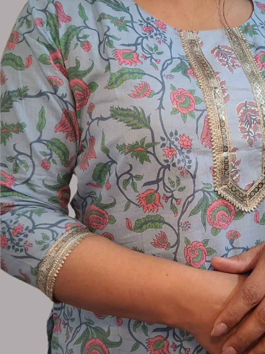 Blue Bloosom  kurta set