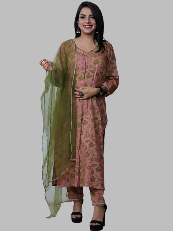 Peach Indocut  Kurta set