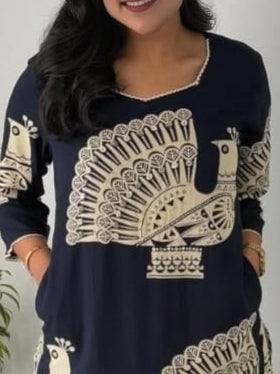 Blue Peacock Infy Coord set