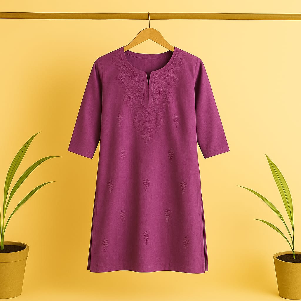 Purple cotton Adab kurta