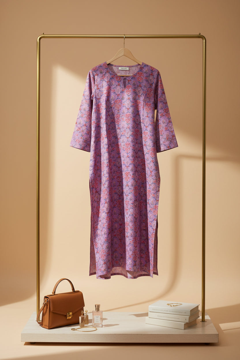 Lavender Floral  Print Kurta