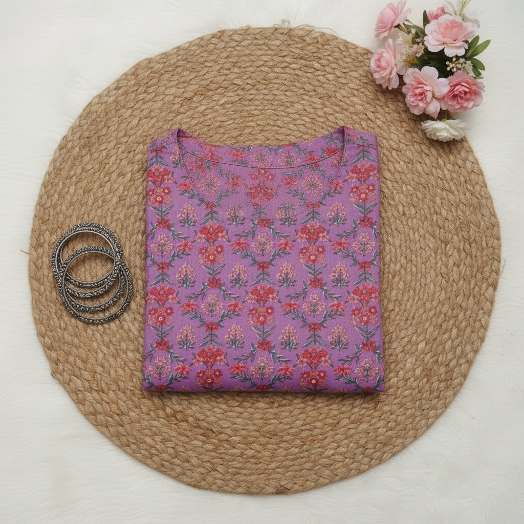 Lavender Floral  Print Kurta