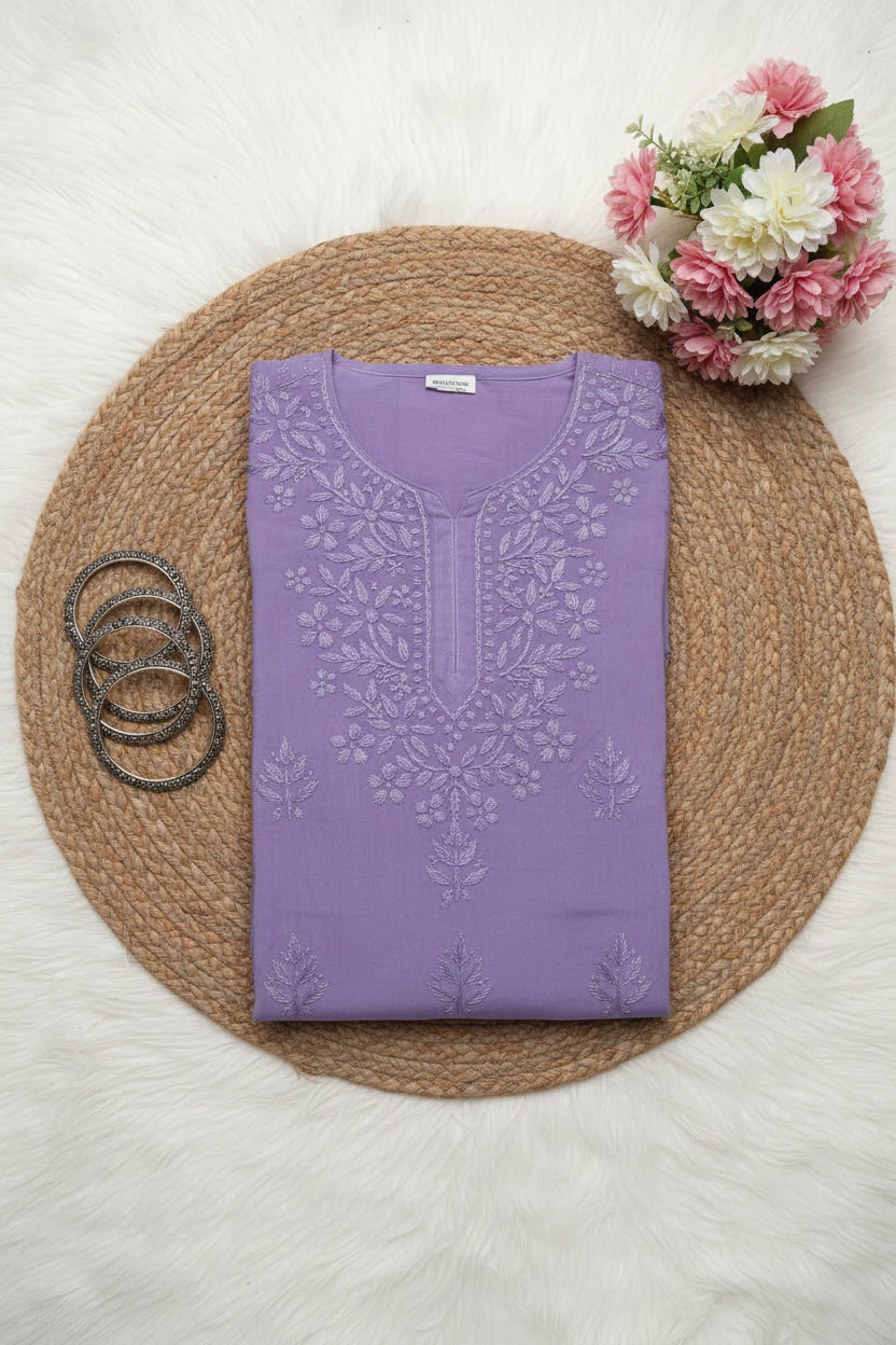 Purple Adab Chikankari Kurta