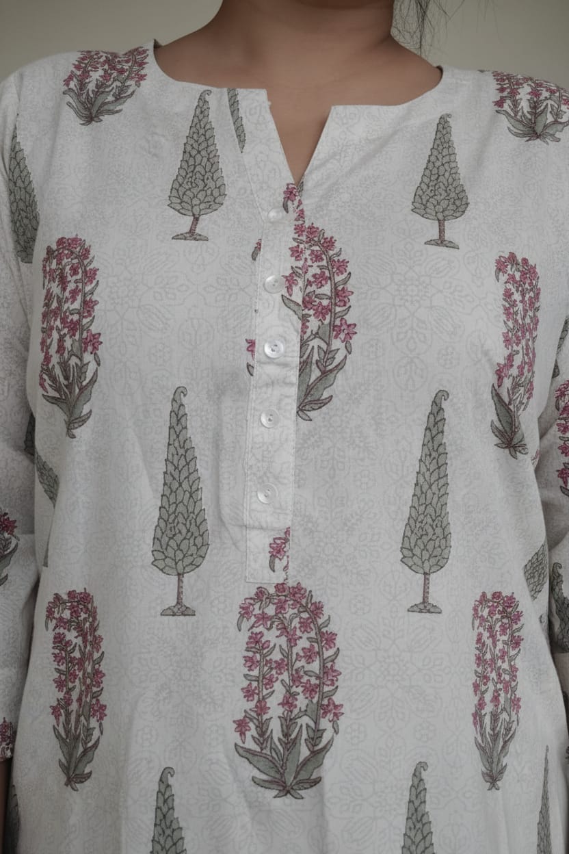 Cream Novy Short Kurta