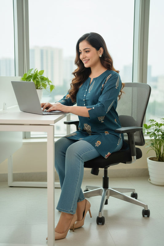 Blue Novy Short Kurta