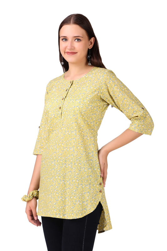 Yellow Hi-Low Kurta