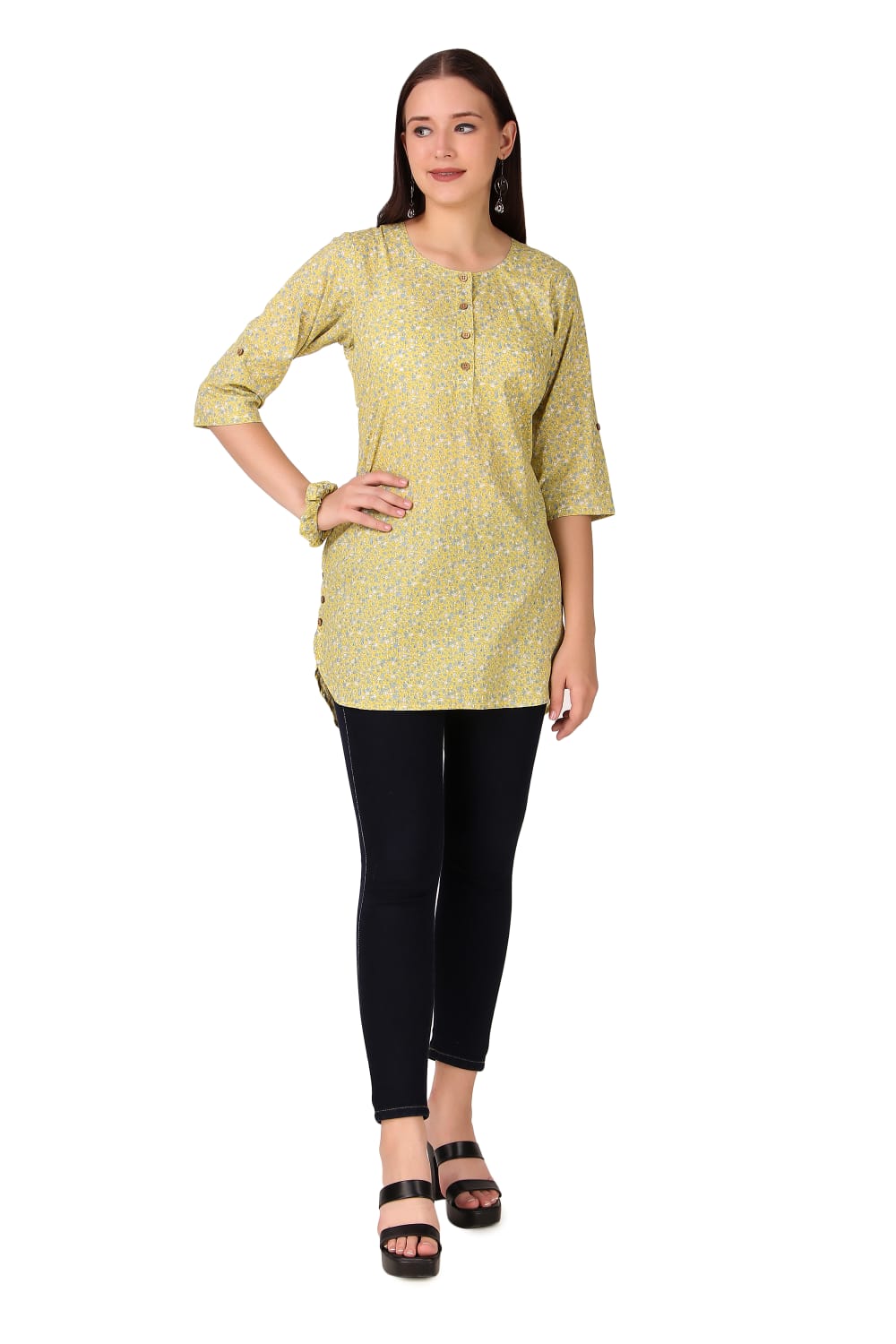 Yellow Hi-Low Kurta