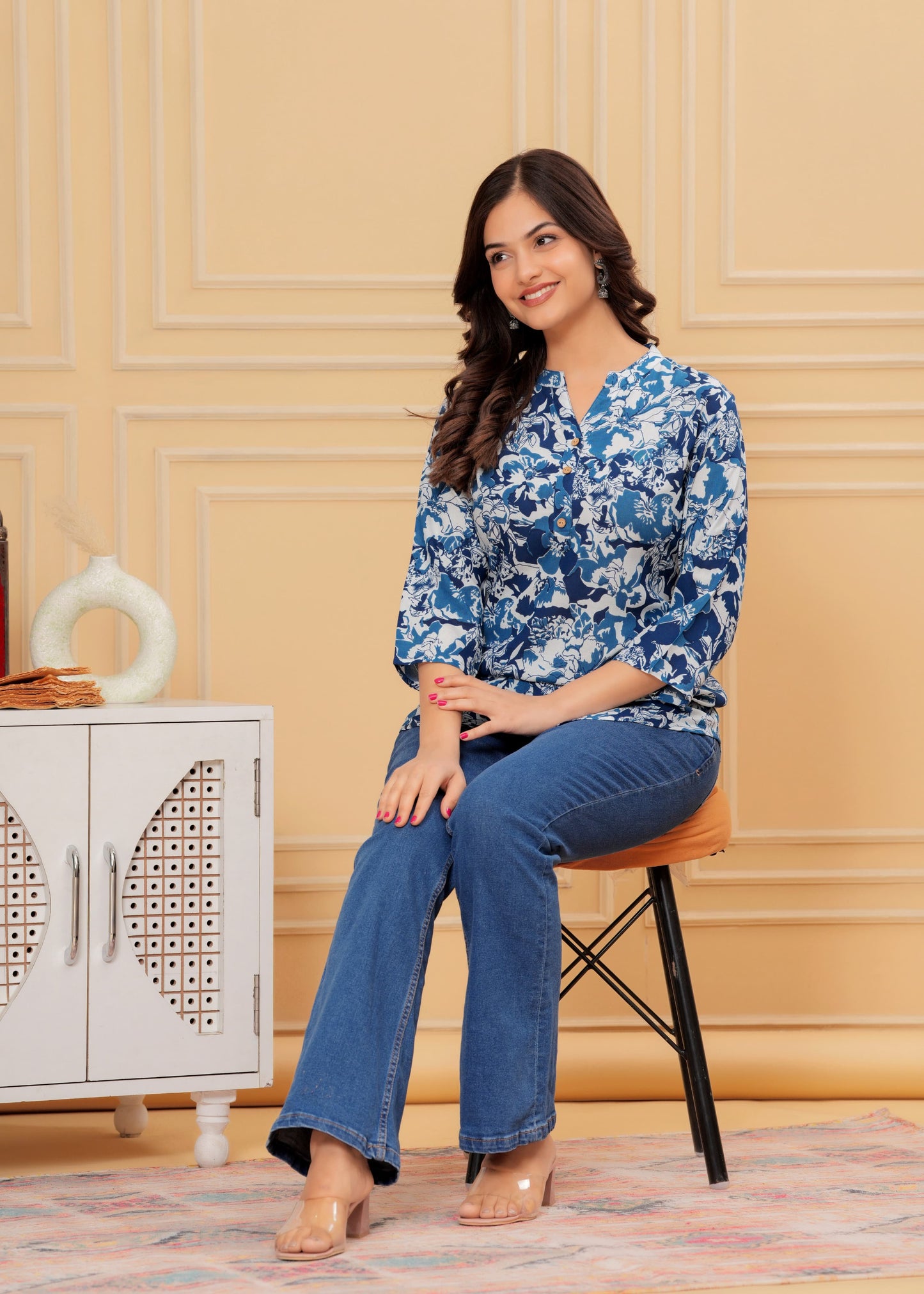BLUE ENGI TEXO TUNIC TOP