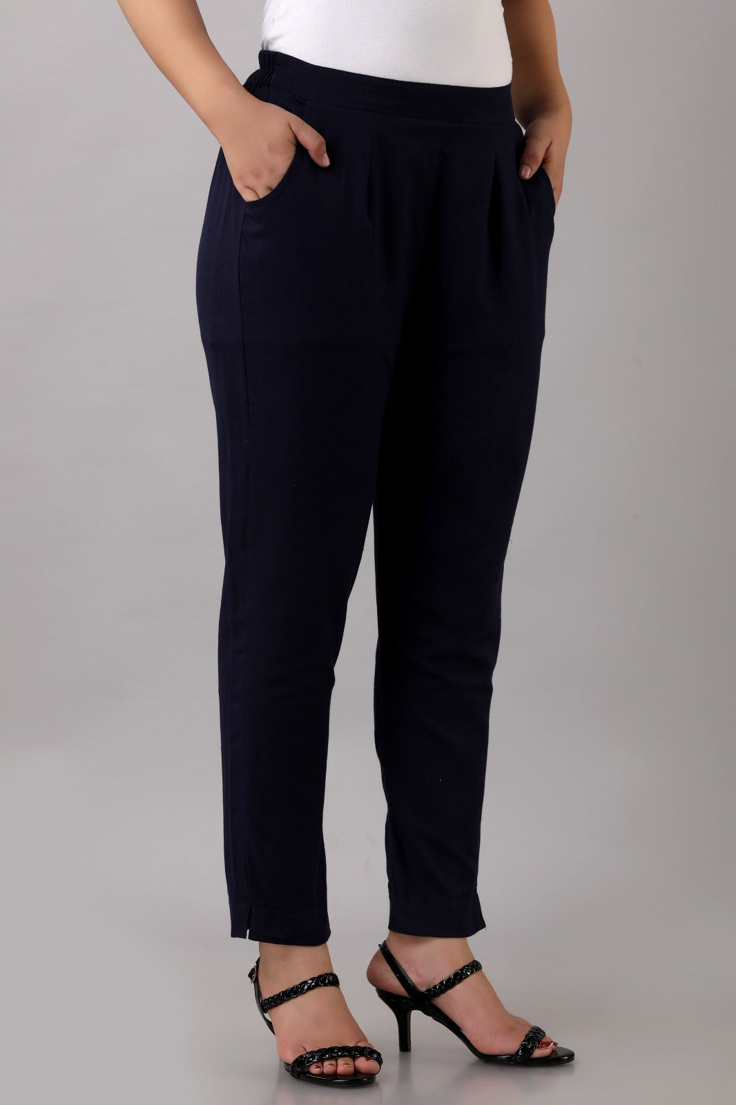 Black Cotton Straight Pant
