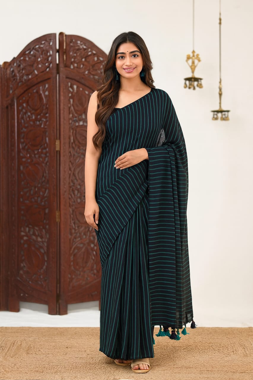 Green  Pure Handloom  Saree