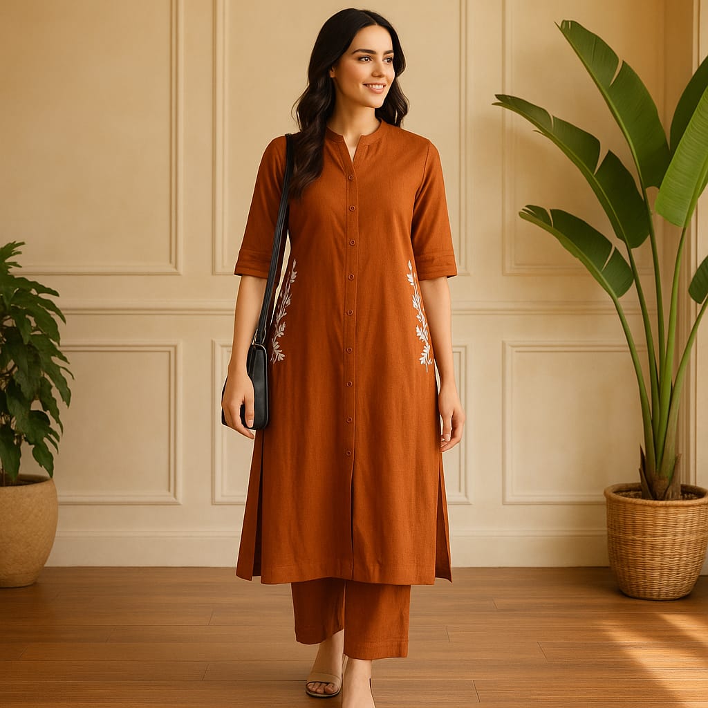 Solid Coral Alina Coord Set