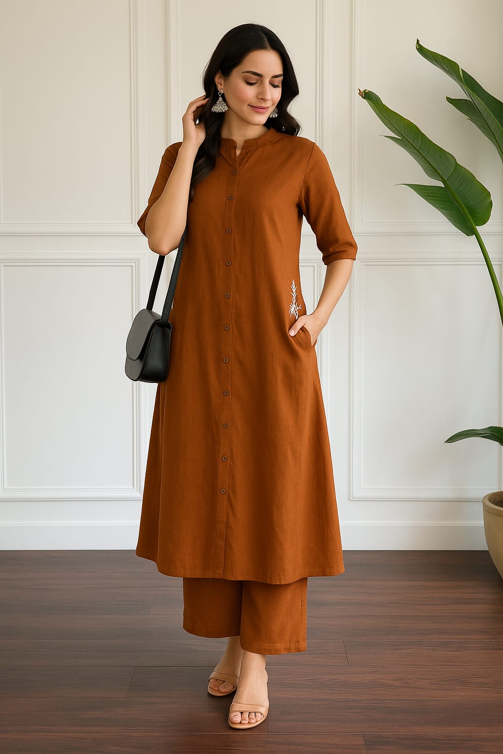 Solid Coral Alina Coord Set