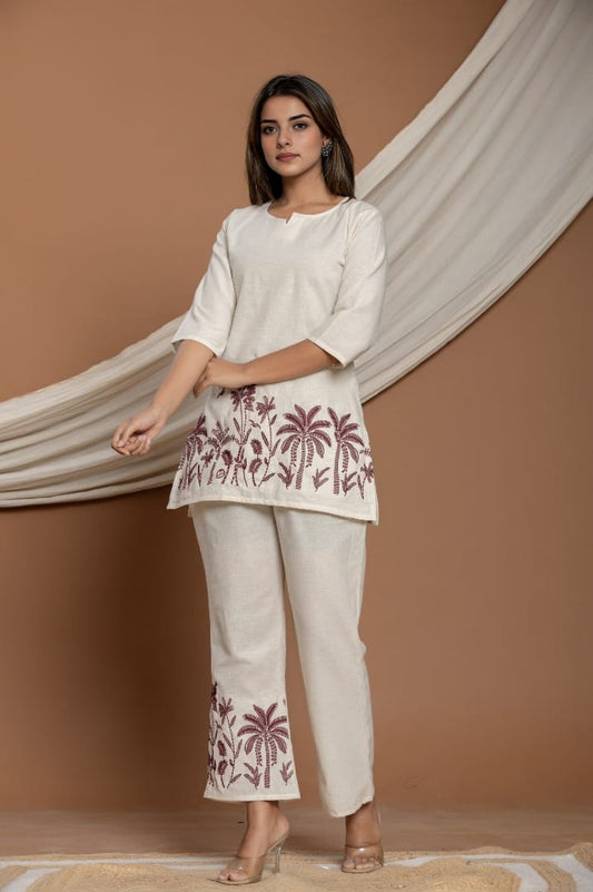 Cream Myra Infy Coord Set