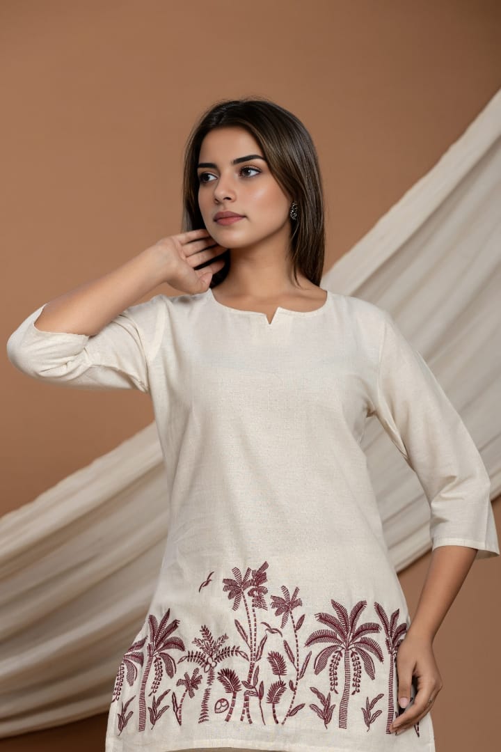 Cream Myra Infy Coord Set