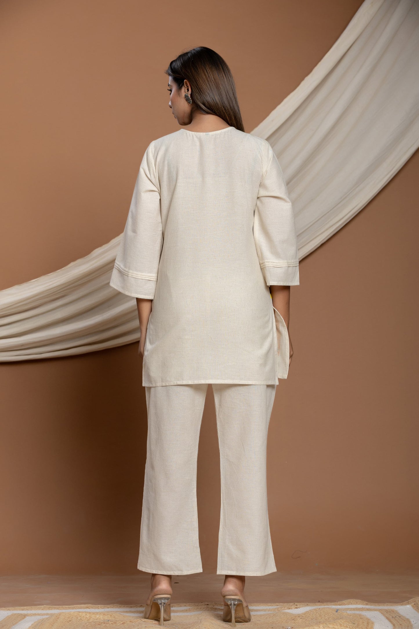 Cream Myra Infy Coord Set