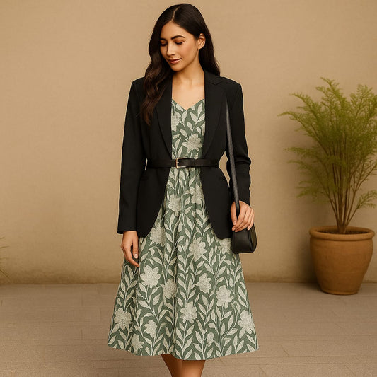 Green Cotton Strappy  Kurta
