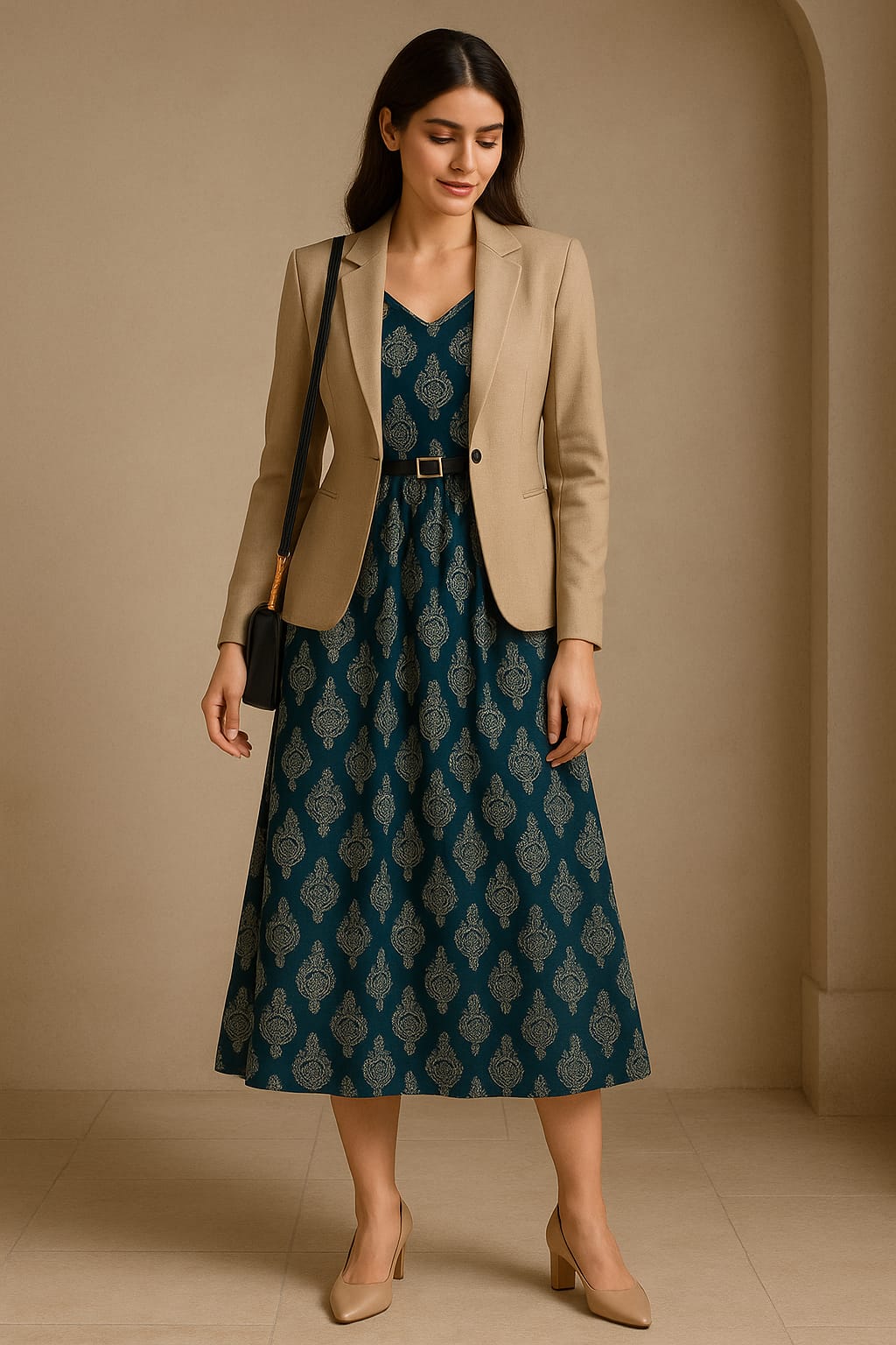 Blue Cotton Stappy  Kurta