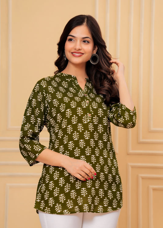 Green Handy Texo Tunic Top
