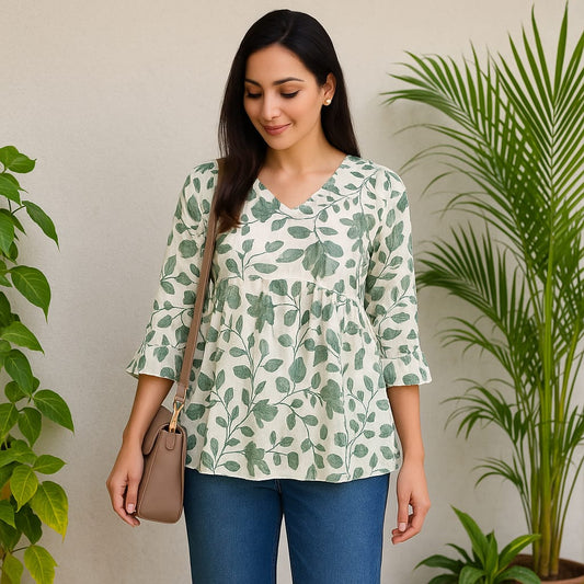 Green Bloosom Aliya Tunic Top