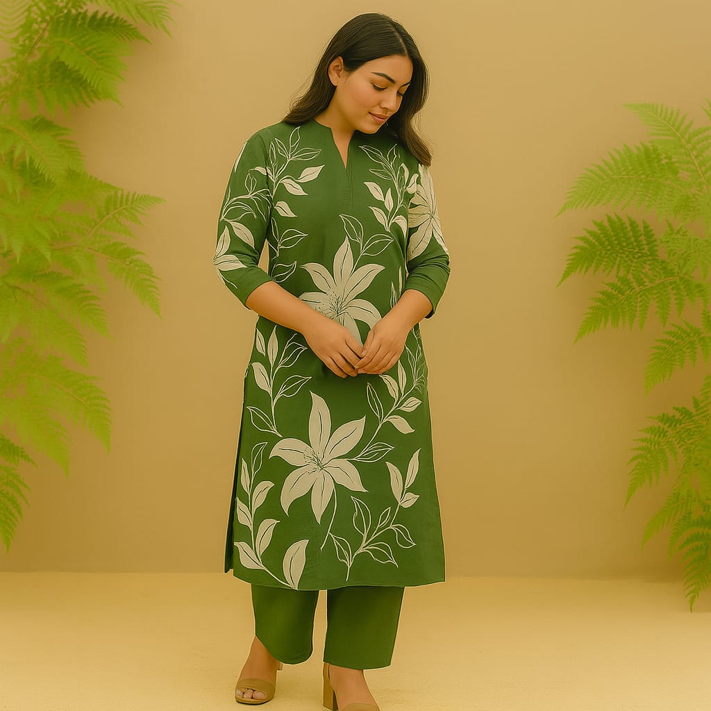 Green Floral Infy Coord set