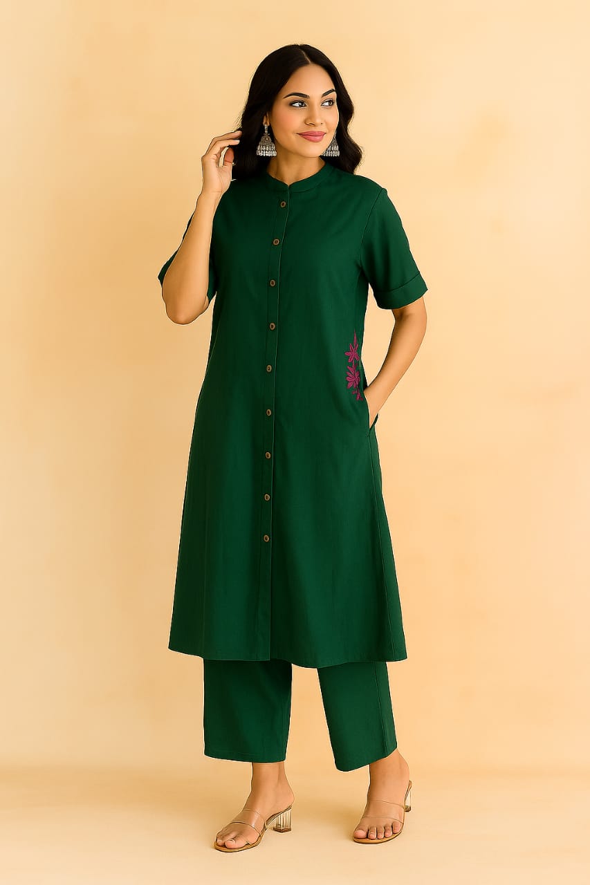 Solid Green Alina Coord Set