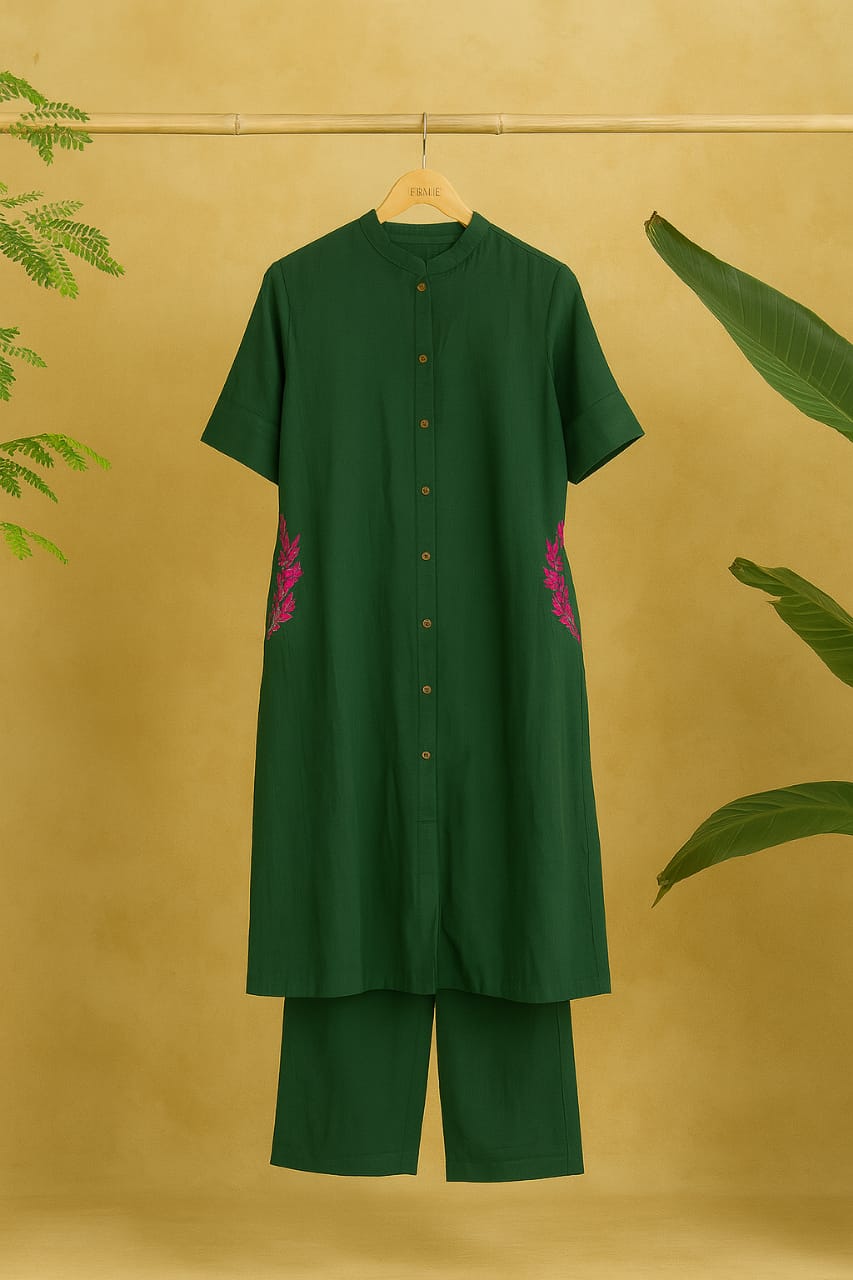 Solid Green Alina Coord Set
