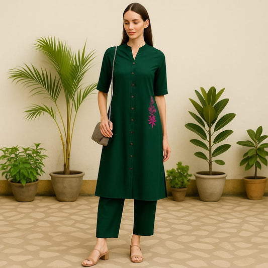 Solid Green Alina Coord Set