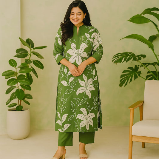 Green Floral Infy Coord set