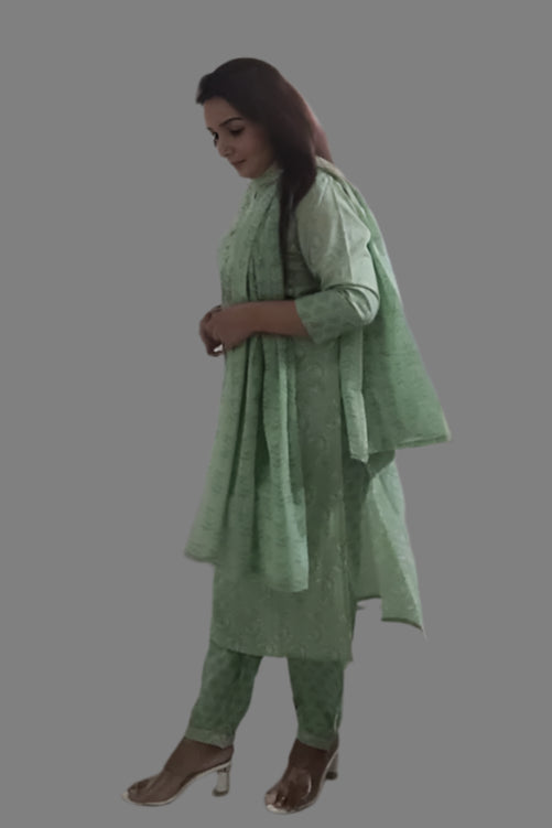 Green Gulzar Kurta set