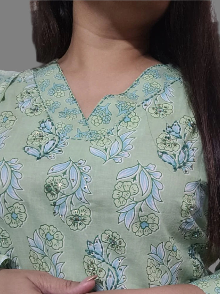 Green Gulzar Kurta set