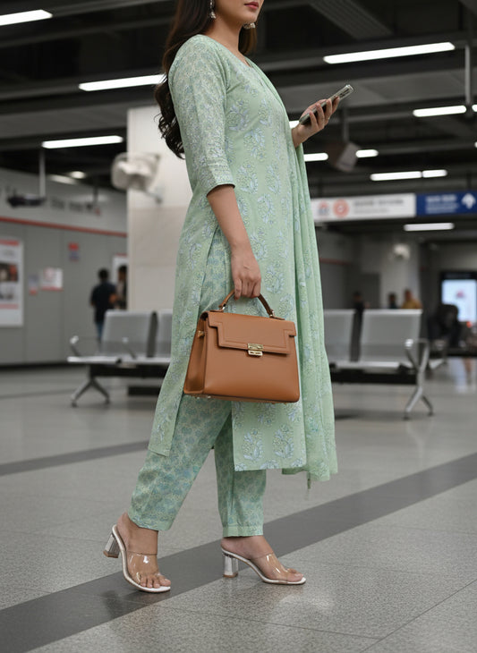 Green Gulzar Kurta set