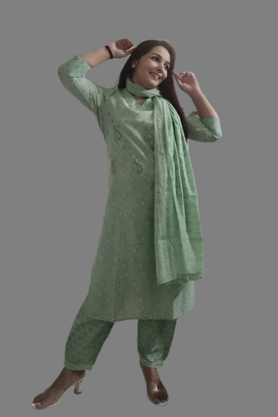 Green Gulzar Kurta set