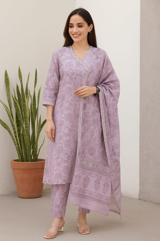 Lavender A-Line Nura Kurta set