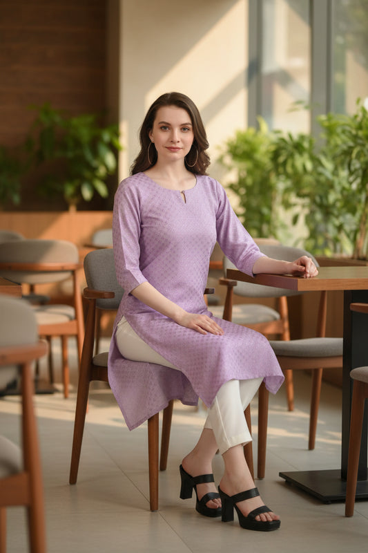 Lavender Twinkle Long Kurta