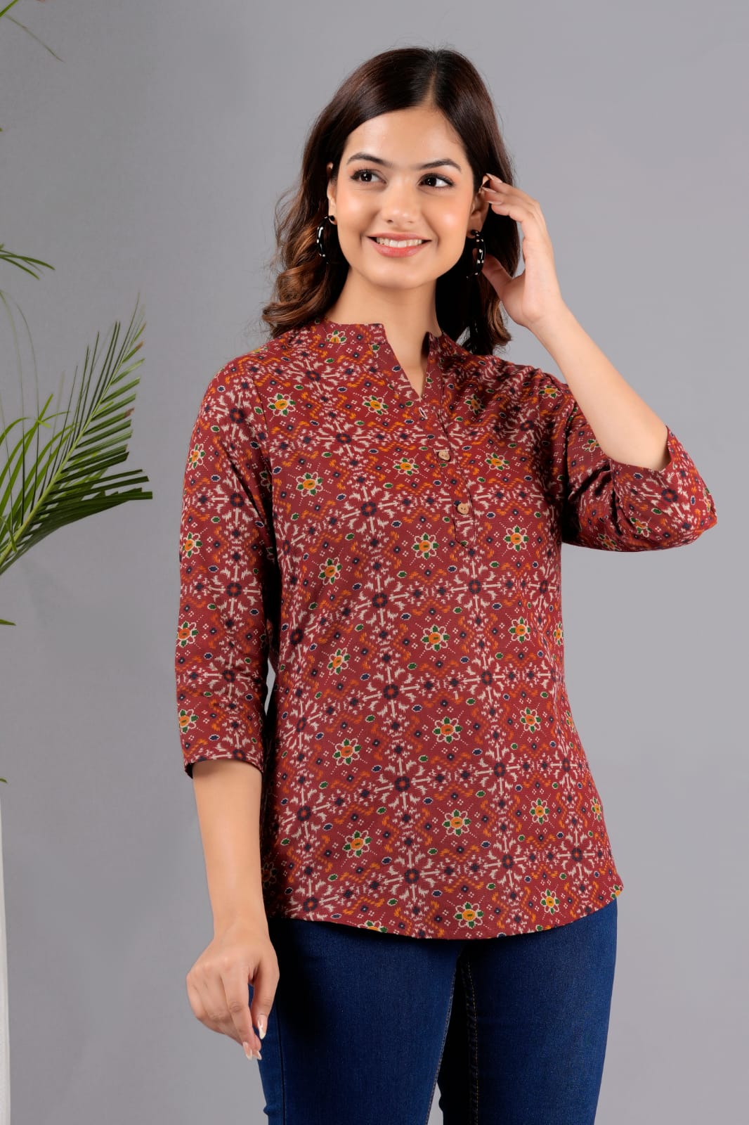 Maroon Massy Eira Tunic Top