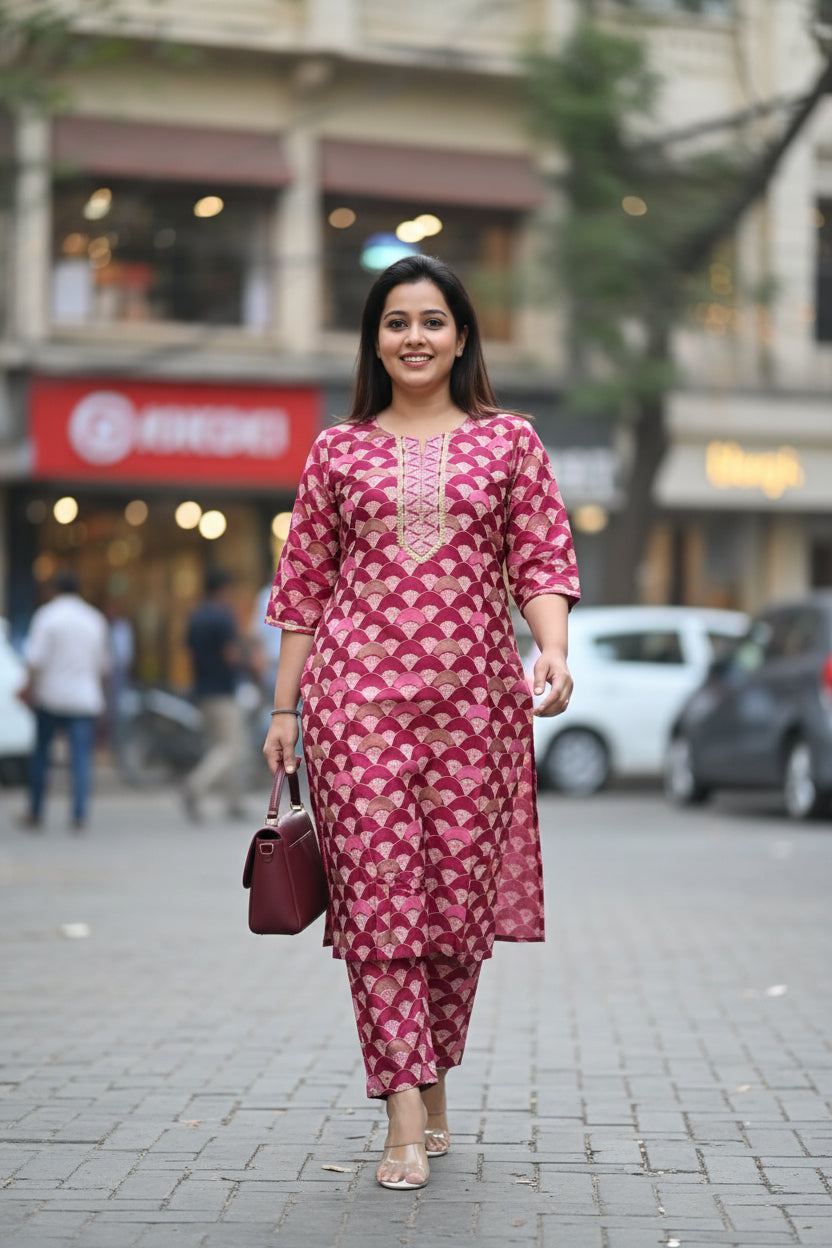 Maroon Vanhula  Coord set
