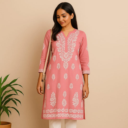 Onion Premium Chikankari Kurta